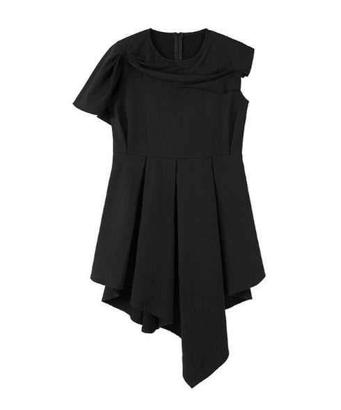 Asymmetric Bow Pleated Top